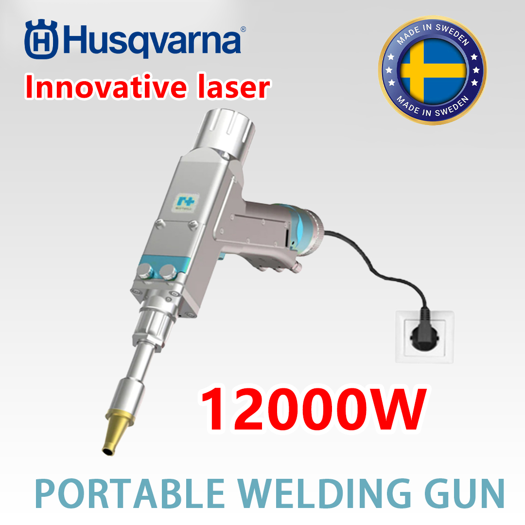 Multifunkční laserová svařovací pistole Husqvarna 12000W (svařování zlato/stříbro/měď/železo/hliník/nerez) (čtyři v jednom) svařování + odstranění rzi + řezání + gravírování (tloušťka řezu 0-35 mm)